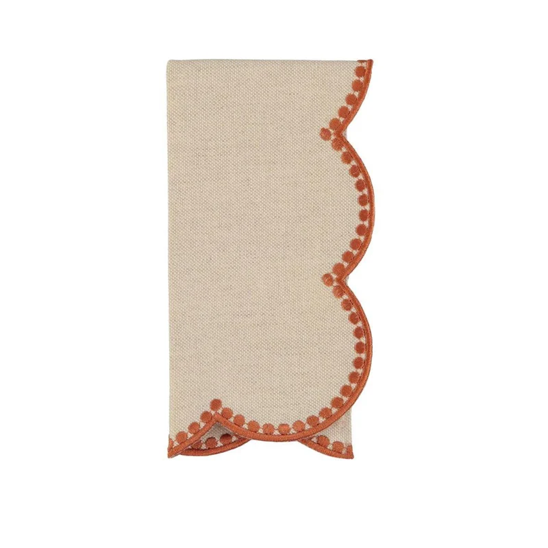 Servet Gotas geborduurd terracotta 45x45cm