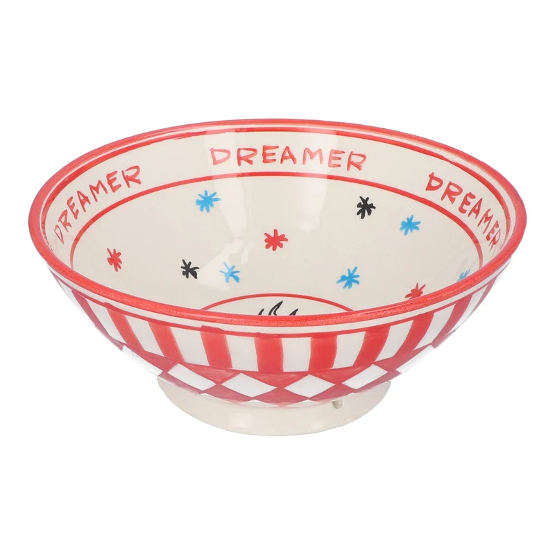 Ontbijtkom Palmtree Circus Eye Red & White 19cm