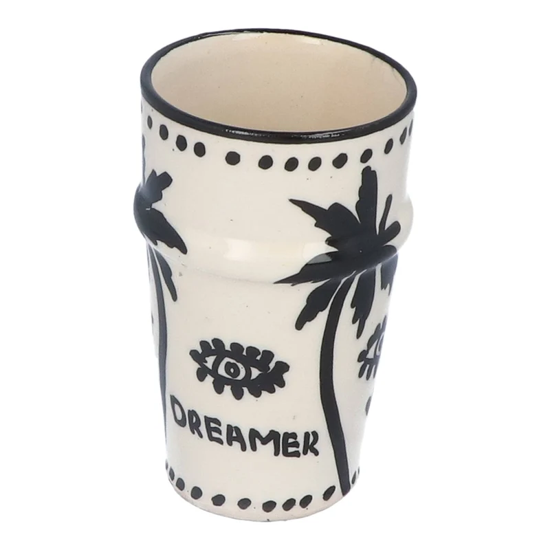 Mok Palmtree Cappuccino Black & White 10cm
