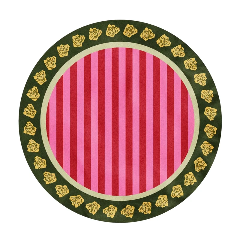 Rond tafelkleed Stripes and Roses 180cm