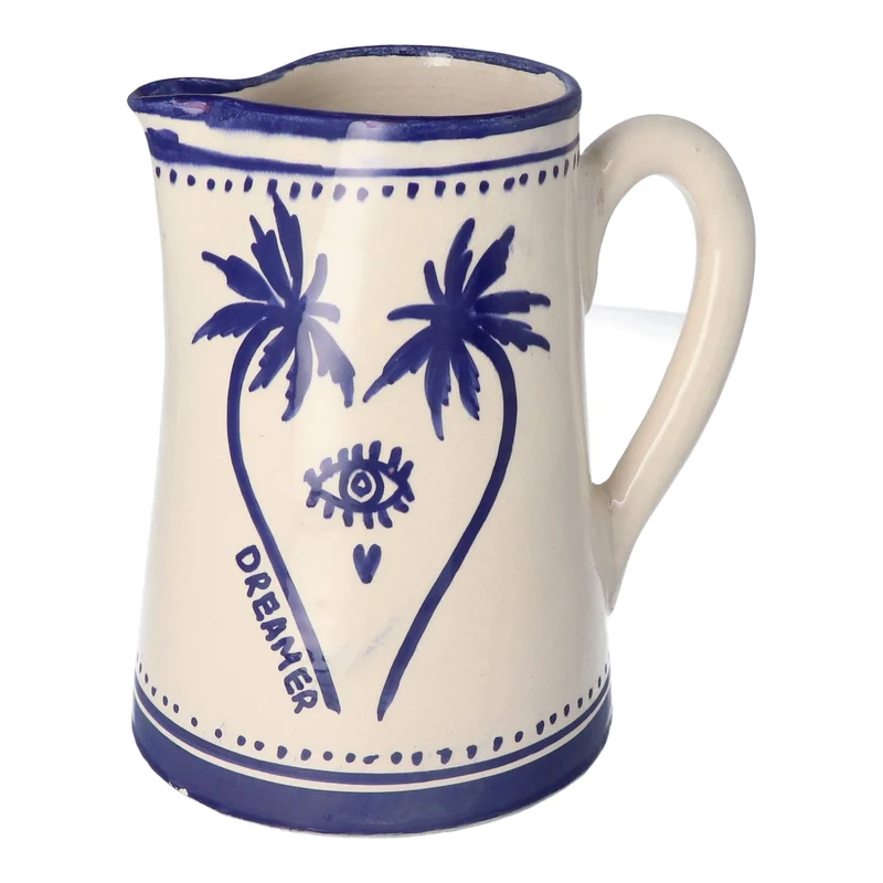Waterkaraf Palmtree Blue & White
