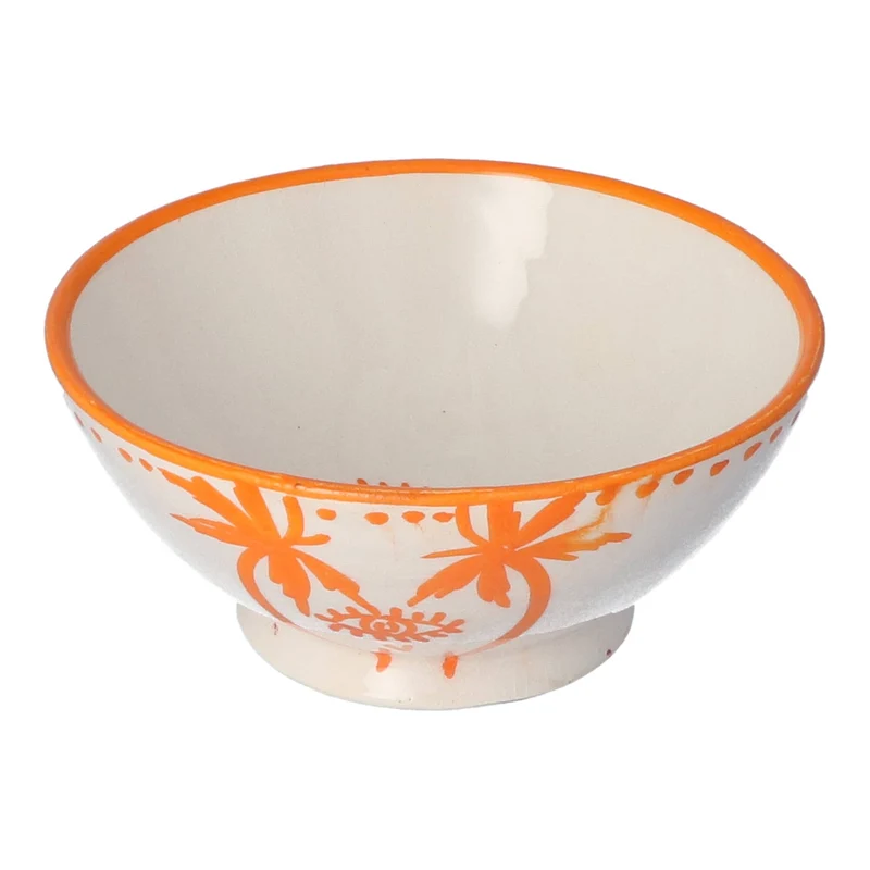 Ontbijtkom Palmtree Orange & White 14cm