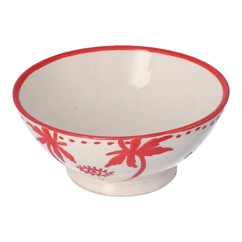 Ontbijtkom Palmtree Red & White 14cm