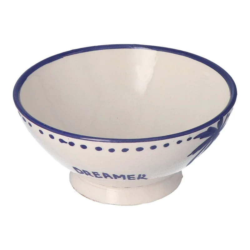 Ontbijtkom Palmtree Blue & White 14cm