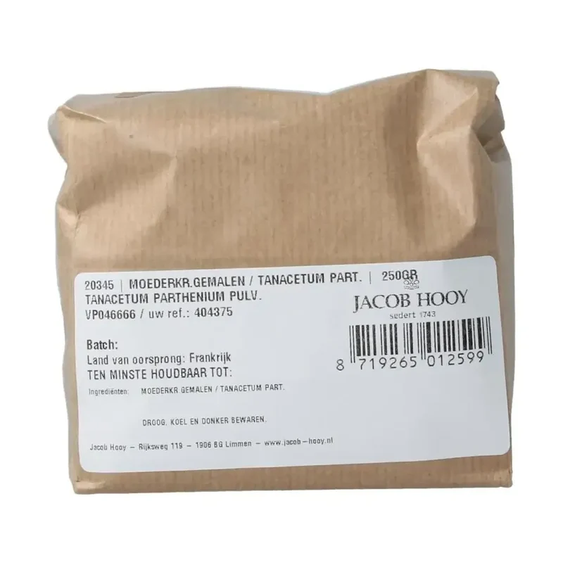 Jacob Hooy Moederkruid gemalen/tanacetum parthenium 250 gram
