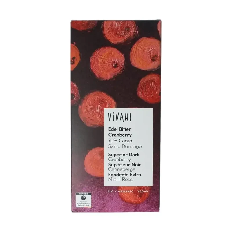 Vivani Superior dark cranberry 70% Santo Domingo bio 80 gram