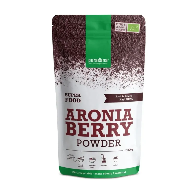 Purasana Aronia appelbespoeder vegan biologisch 200 gram