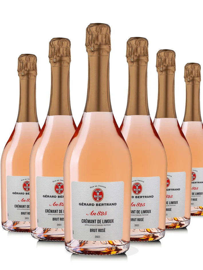 Héritage An 825 Brut rosé AOP Crémant de Limoux 2022 – Lot 6 Bouteilles 75cl