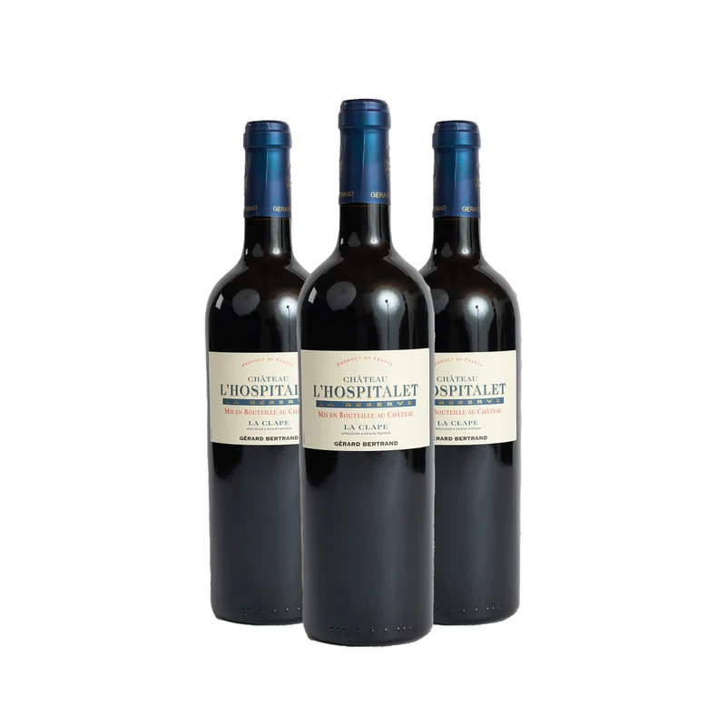Château l'Hospitalet La Réserve Rouge AOP La Clape 2023 – Lot 3 Bouteilles 75cl vin rouge