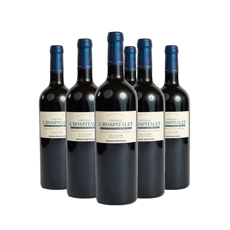 Château l'Hospitalet La Réserve Rouge AOP La Clape 2023 – Lot 6 Bouteilles 75cl vin rouge