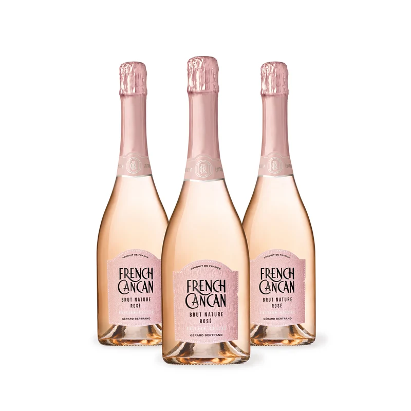 French Cancan Brut Rosé Bio Vin de France – Non millésimé – Lot 3 Bouteilles 75cl vin rosé