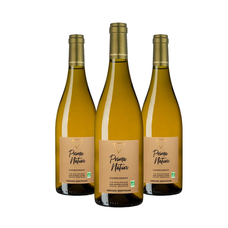 Prima Nature chardonnay IGP Pays d'Oc 2025 – Lot 3 bouteilles 75cl vin blanc
