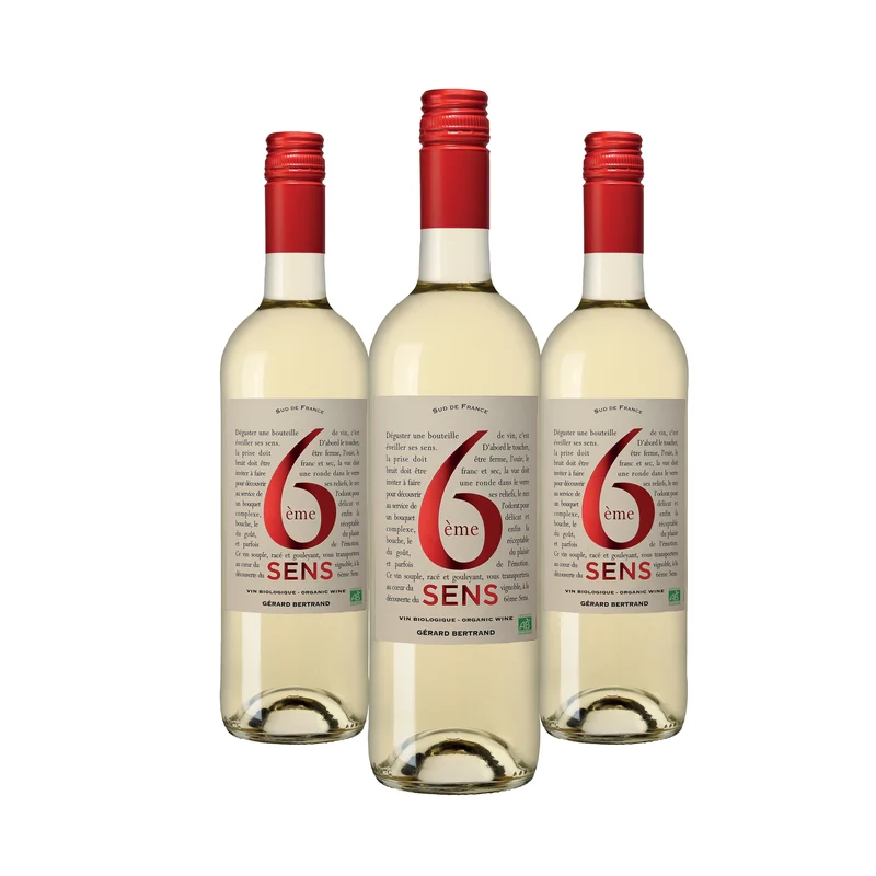 6ème sens Blanc IGP Pays d'Oc 2025 – Lot 3 bouteilles 75cl vin blanc