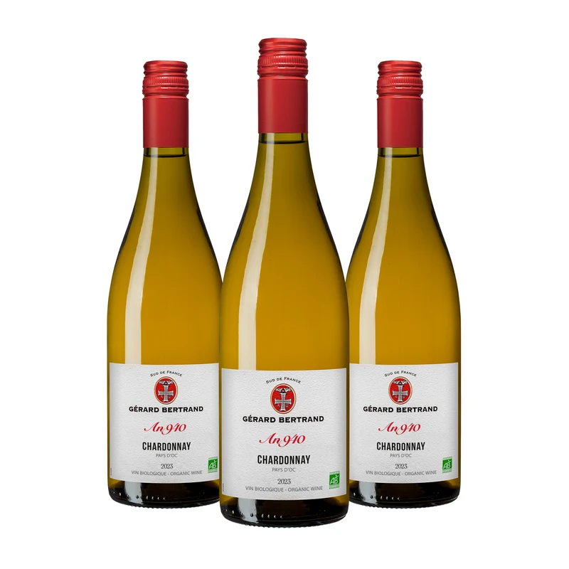 Héritage "An 940" Chardonnay IGP Pays d'Oc 2024 – Lot 3 bouteilles 75cl vin blanc