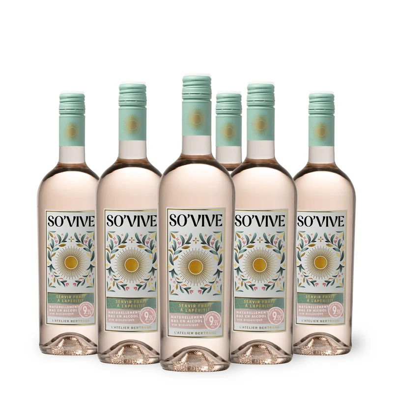 So’vive naturellement faible en alcool IGP Pays d'Oc 2025 – Lot 6 Bouteilles 75cl vin rosé