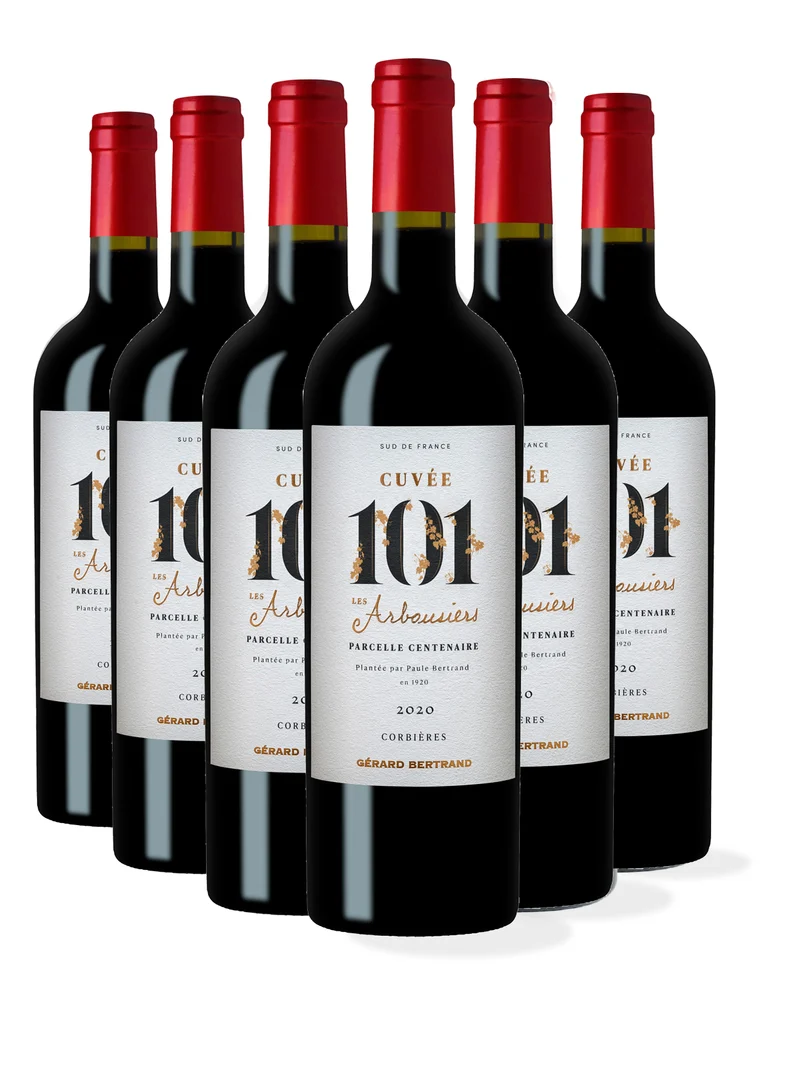 Cuvée 101 Les Arbousiers AOP Corbières 2020 – caisse Bois 6 Bouteilles 75cl vin rouge