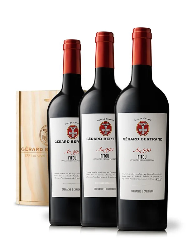 Héritage "An 990" rouge Fitou 2023 - Coffret Bois 3 Bouteilles