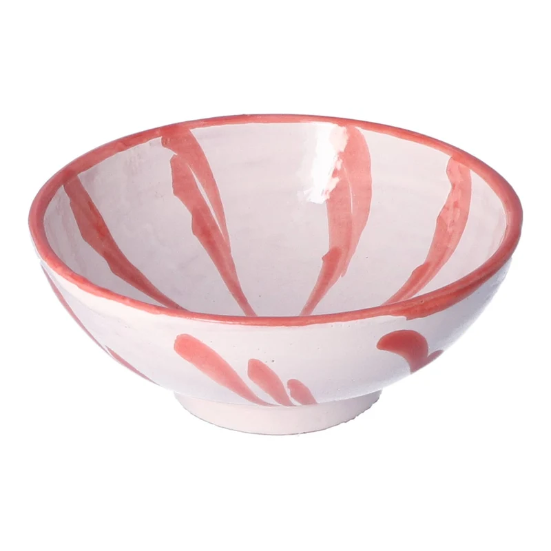 Ontbijtkom Granada streep coral 15cm