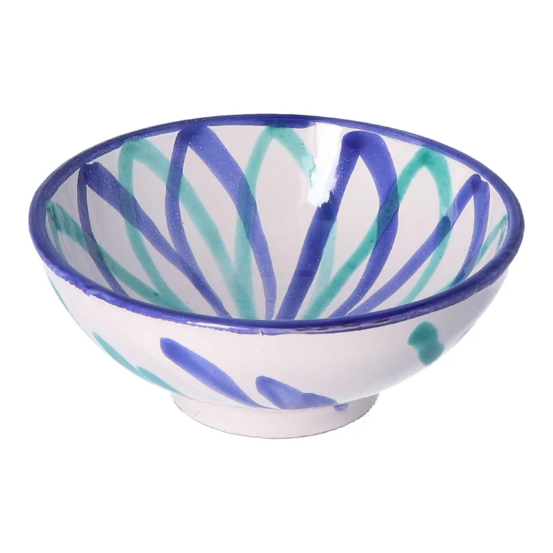Ontbijtkom Flor turquoise 15cm