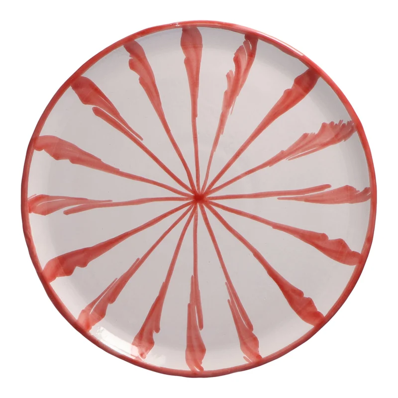 Dinerbord Granada streep coral 28cm