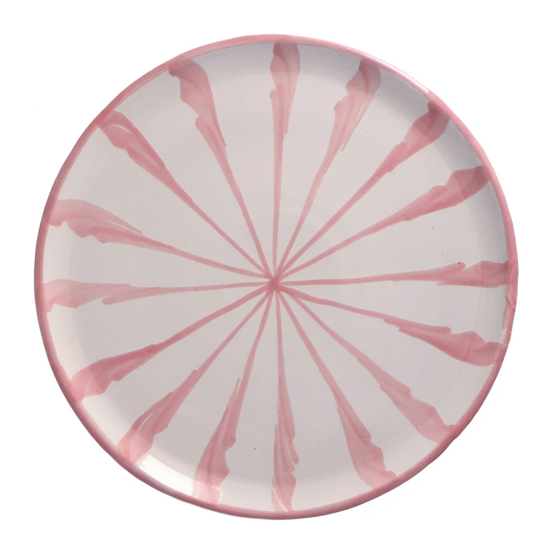 Dinerbord Granada streep roze 28cm