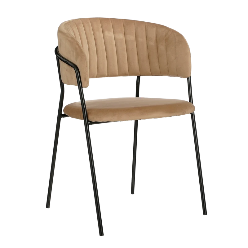 Moony Eetkamerstoel - Velvet - Beige