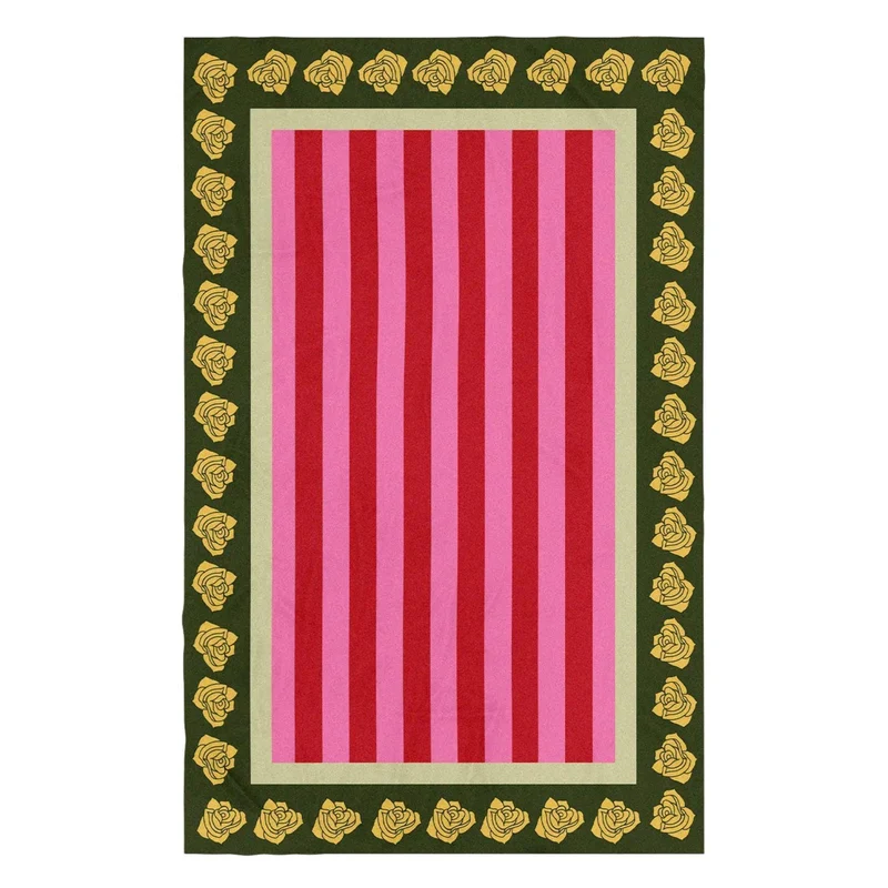 Tafelkleed Stripes and Roses 140x350cm
