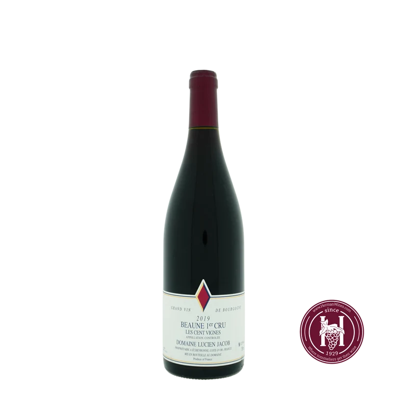 Beaune 1er cru les Cent Vignes - Domaine Lucien Jacob - 2019 - 0.75L - Frankrijk - Bourgogne - Rood