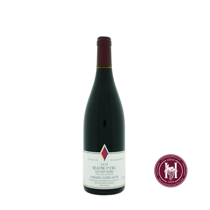 Beaune 1er cru les Cent Vignes - Domaine Lucien Jacob - 2020 - 0.75L - Frankrijk - Bourgogne - Rood