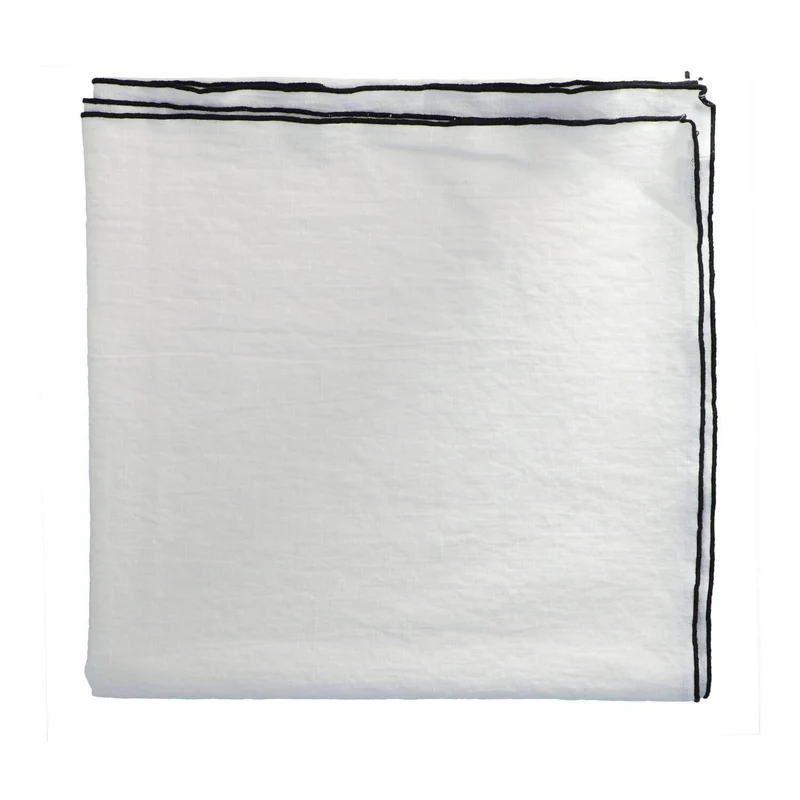 Tafelkleed Bourdon Canvas Mimi - Blanc & Bourdon Noir 170x240cm