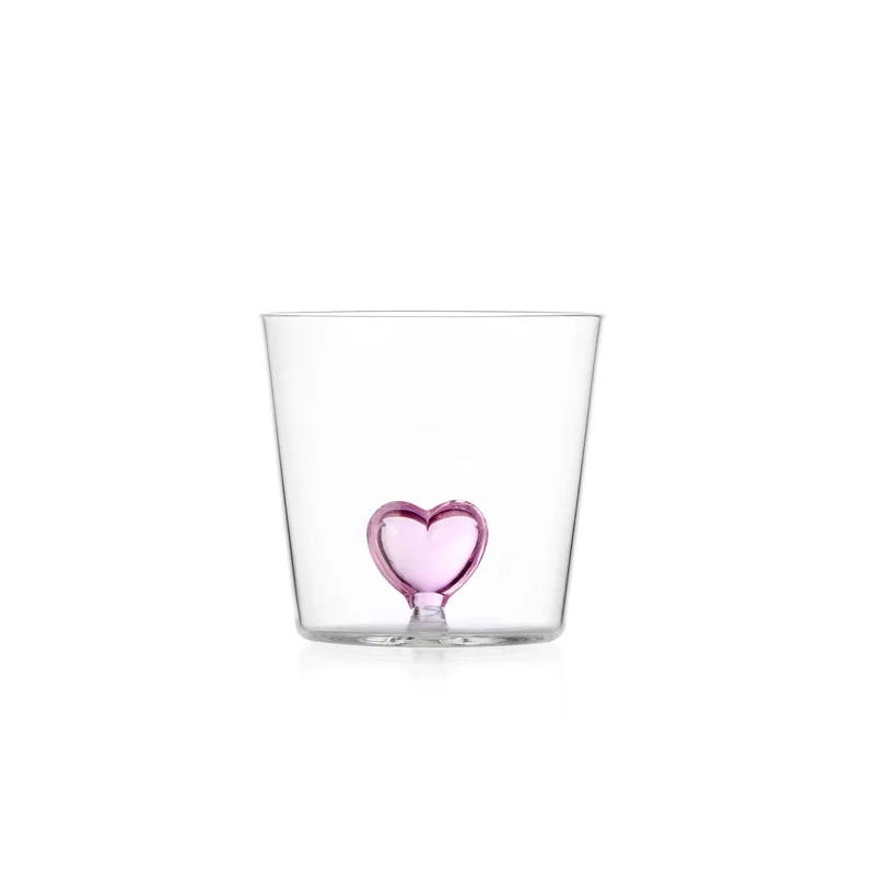 Waterglas Pink Heart