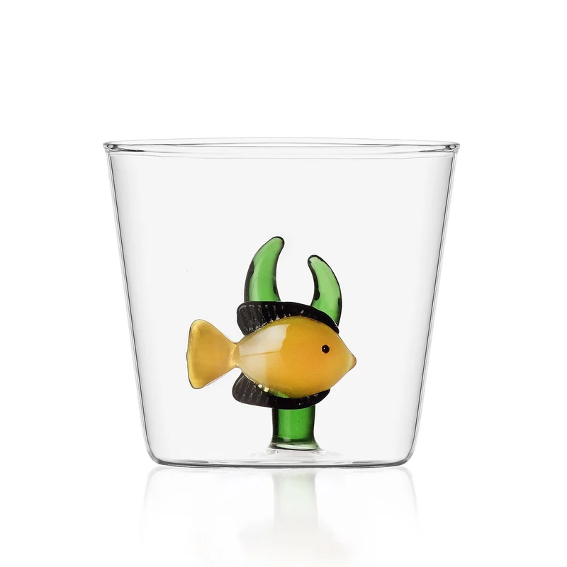 Waterglas Yellow Fish Green Seaweed
