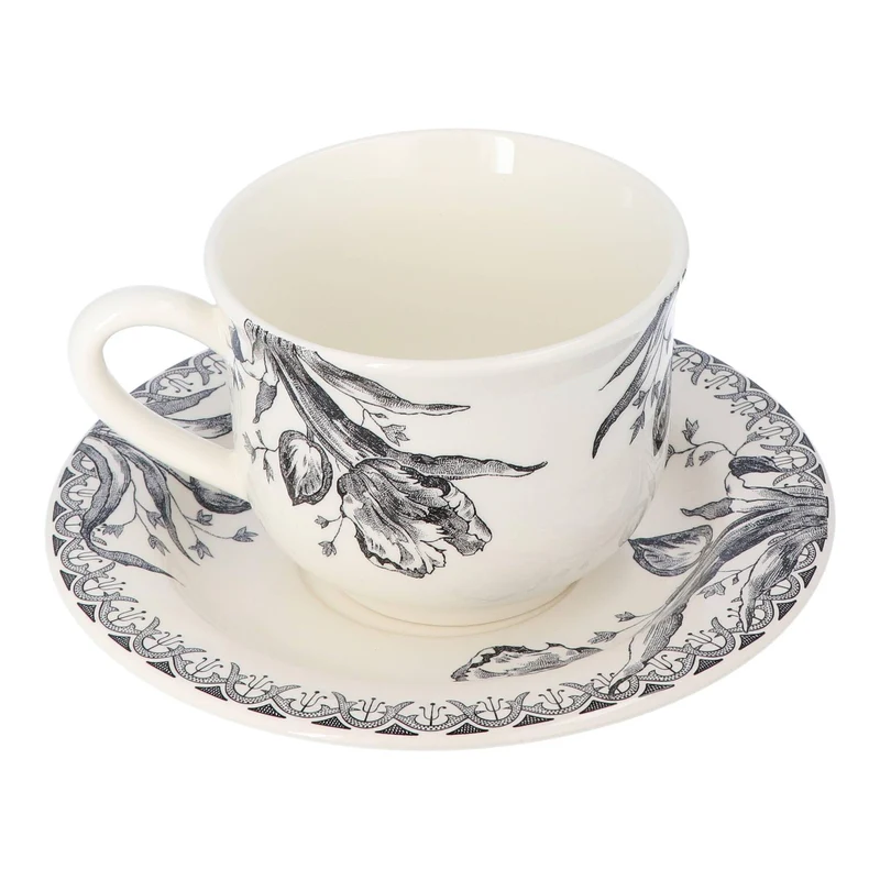Ontbijtkop met schoteltje Tulipes (set van 2)
