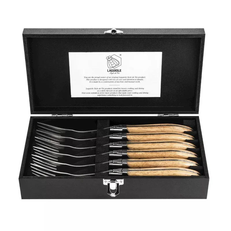 Luxury Line vorken eikenhout Stonewash in luxe kist (set van 6)