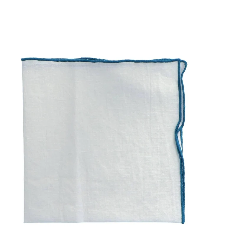 Servet Bourdon Canvas Mimi - Blanc & Bourdon Canard (set van 6)