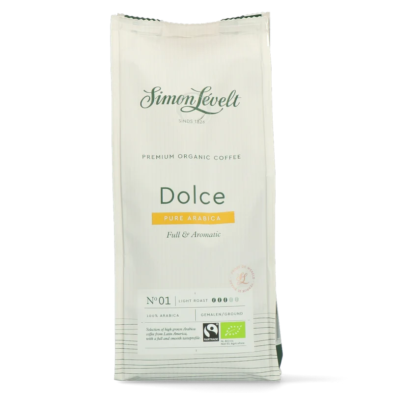 Simon Levelt Dolce Pure Arabica Full & Aromatic Light Roast Koffie 500 gram