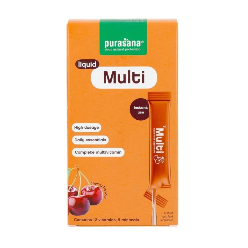 Purasana Multivit liquid gelstick 10ml 15 stuks