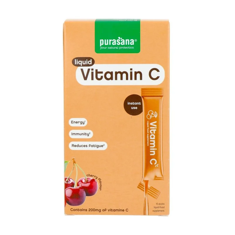 Purasana Vitamin C liquid gelstick 10ml 15 stuks