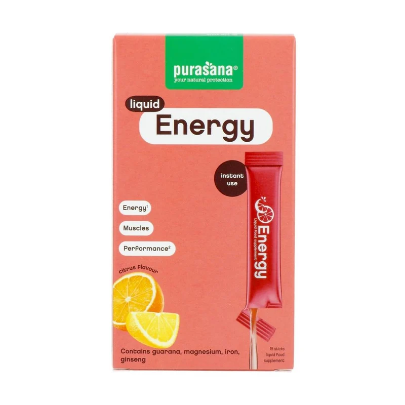 Purasana Energy liquid gelstick 10ml 15 stuks