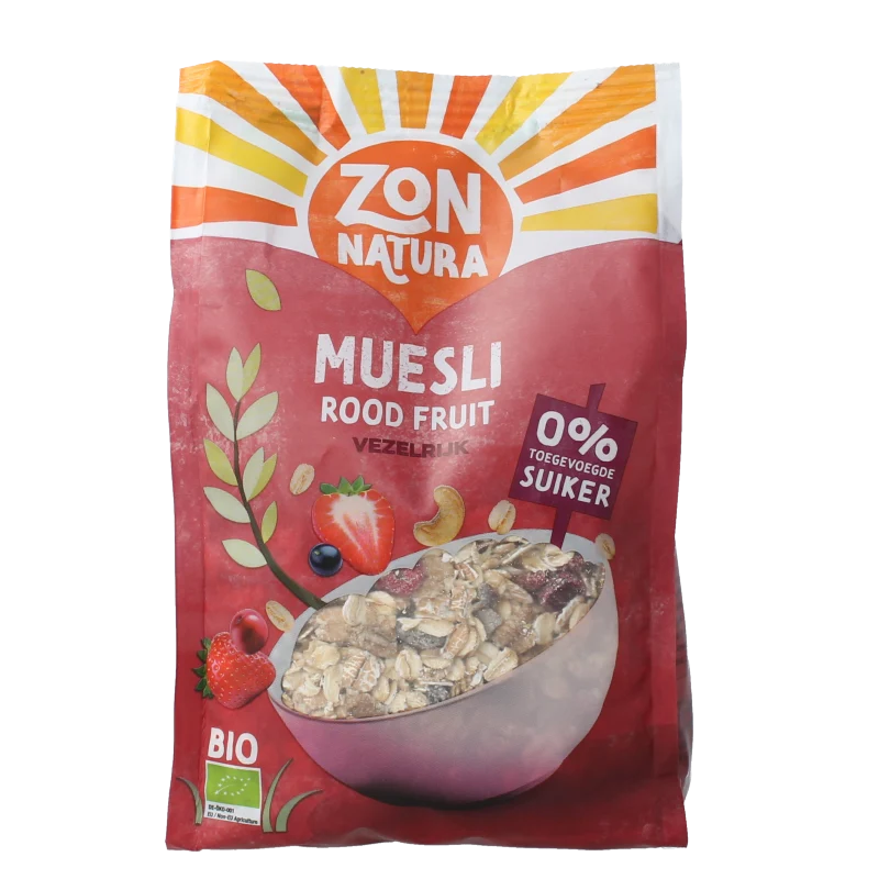 Zonnatura Muesli rood fruit bio 375 gram