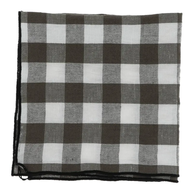 Servet Bourdon Canvas Mimi Vichy - Vichy Kaki & Bourdon Noir (set van 6)