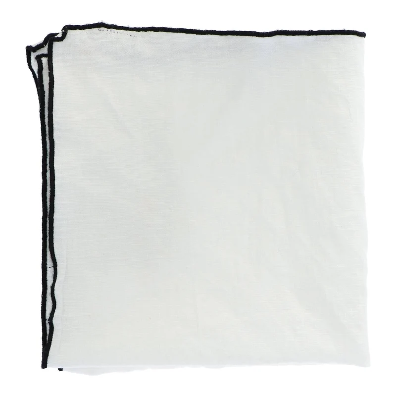 Servet Bourdon Canvas Mimi - Blanc & Bourdon Noir (set van 6)