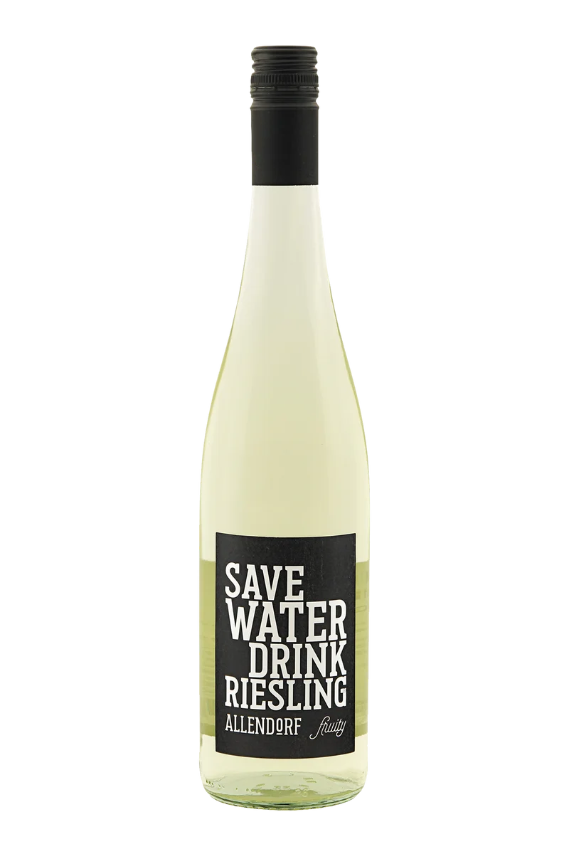Save Water Drink Riesling Fruity - Weingut Fritz Allendorf - 2022 - 0.75L - Duitsland - Rheingau - Wit