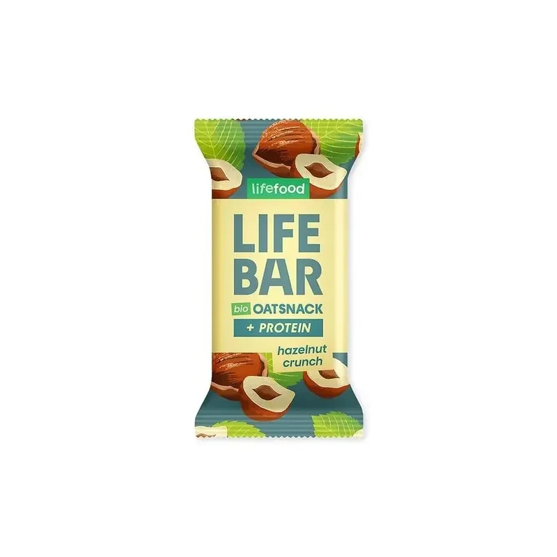 Lifefood Lifebar oatsnack proteine hazelnoot crunch biologisch 40 gram
