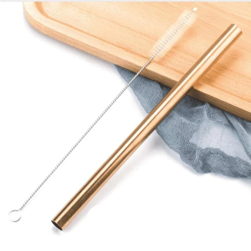 Roestvast stalen rietjes XL | roos goud | voor Bubble Tea, cocktail, smoothie