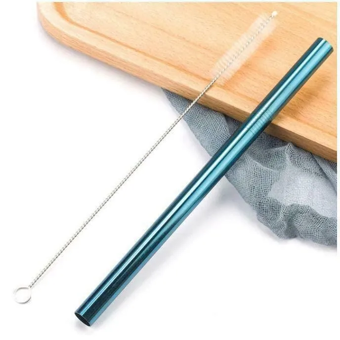 Roestvast stalen rietjes XL | blauw | voor Bubble Tea, cocktail, smoothie