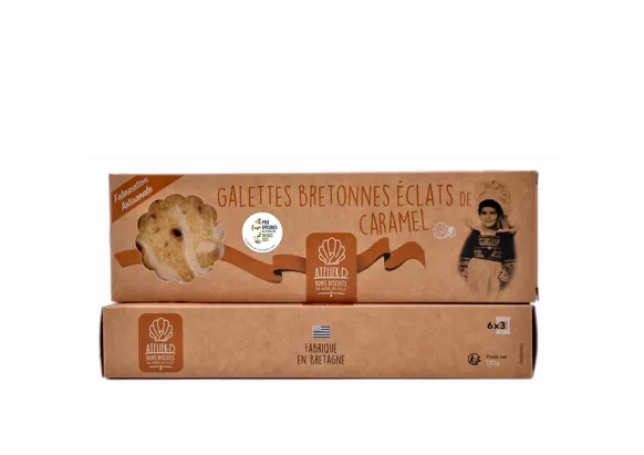 Galettes Bretonnes eclats de Caramel - Karamelkoekjes - carton 120 g