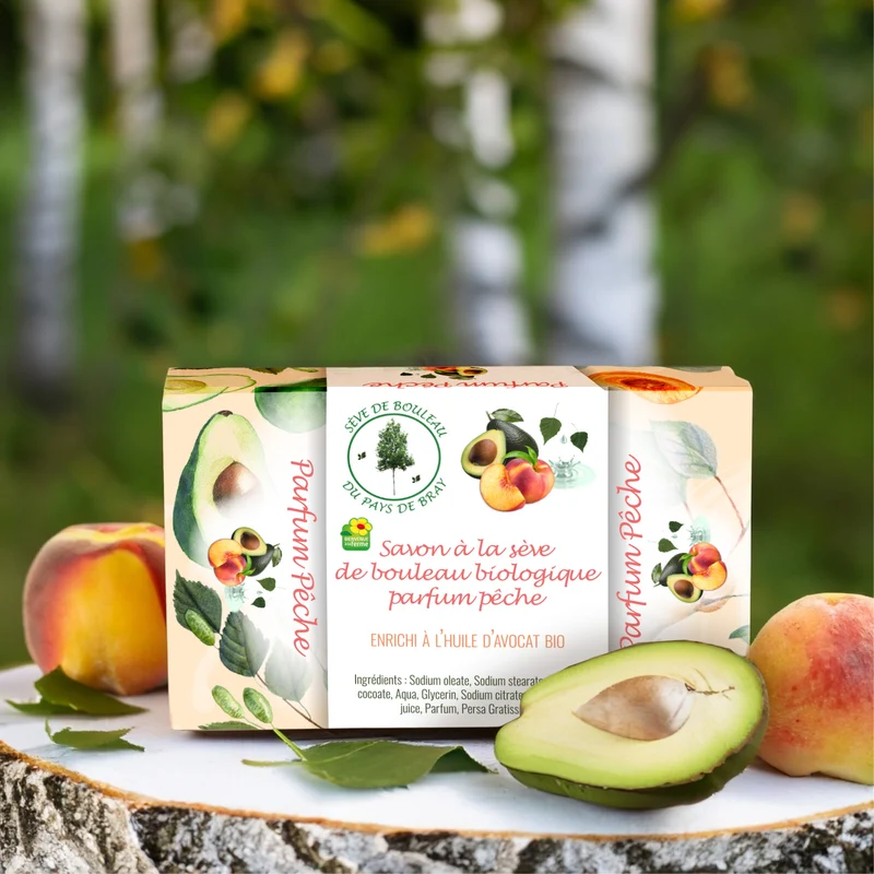 Berken sap zeep avocado perzik