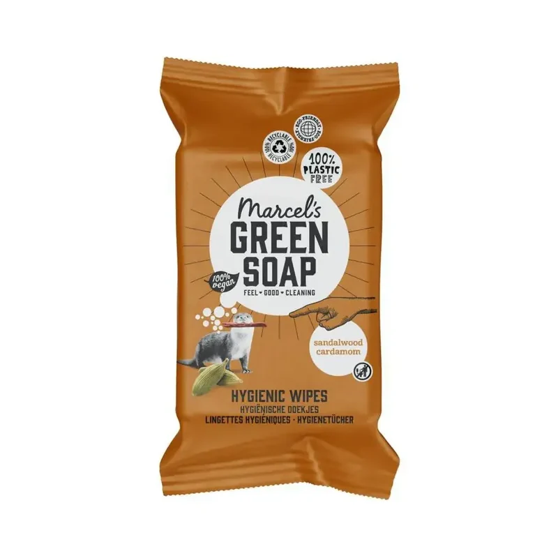 Marcels Green Soap Cleansing wipes sandelhout & kardemom 60 stuks
