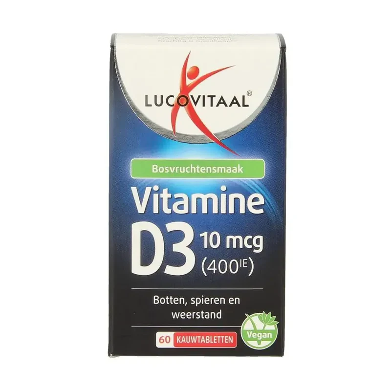 Lucovitaal Vitamine D3 10 mcg 60 kauwtabletten